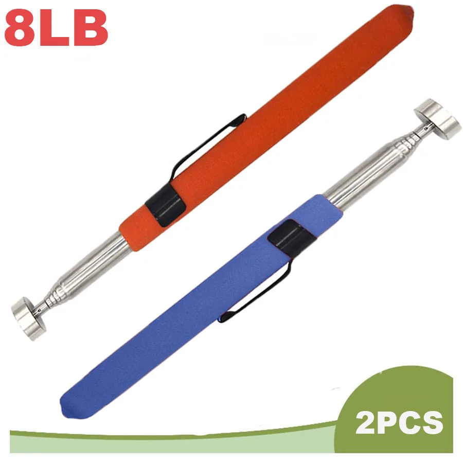 2pcs 8LB Telescoping Magnetic Pickup Tool Set Stainless Steel Ergonomic Grip Manual Grabber for Auto Home Construction