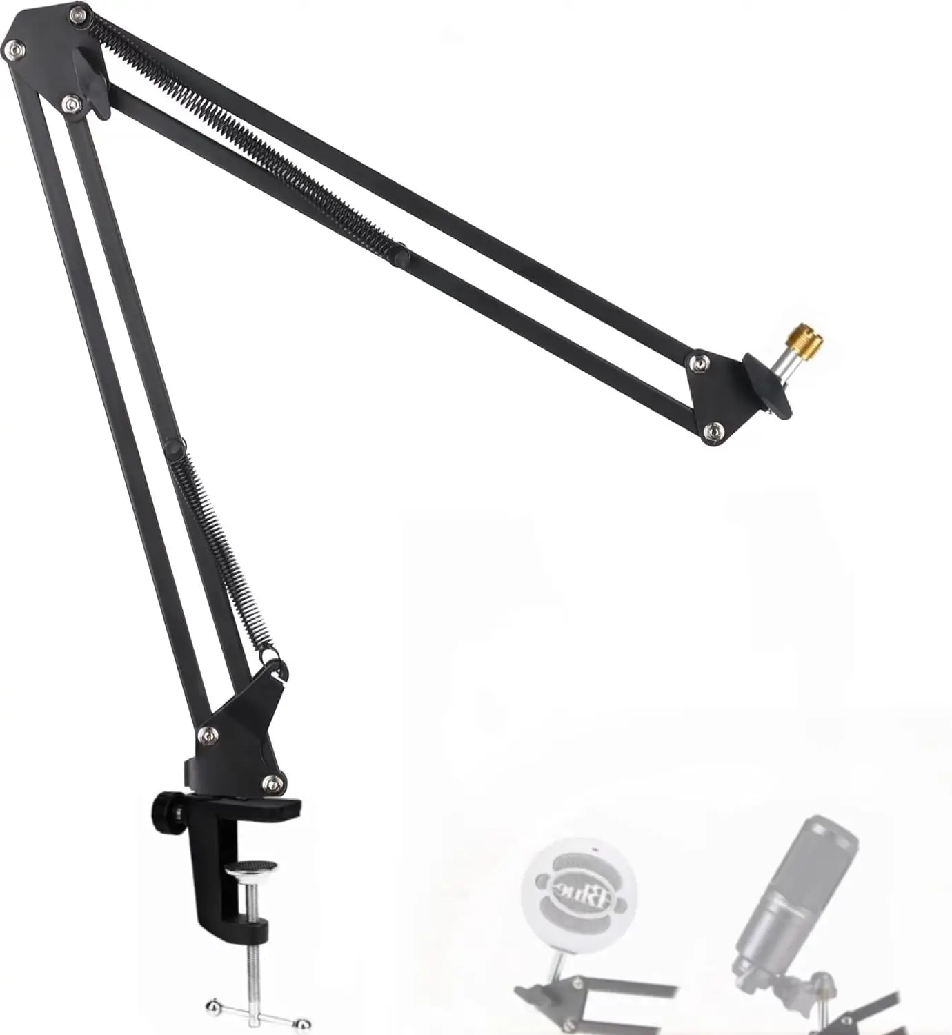 

Snowball Mic Boom Arm - Heavy Duty Mic Boom Arm Desk Mount Adjustable Suspension Mic Stand Compatible with Audio-Technica AT2020