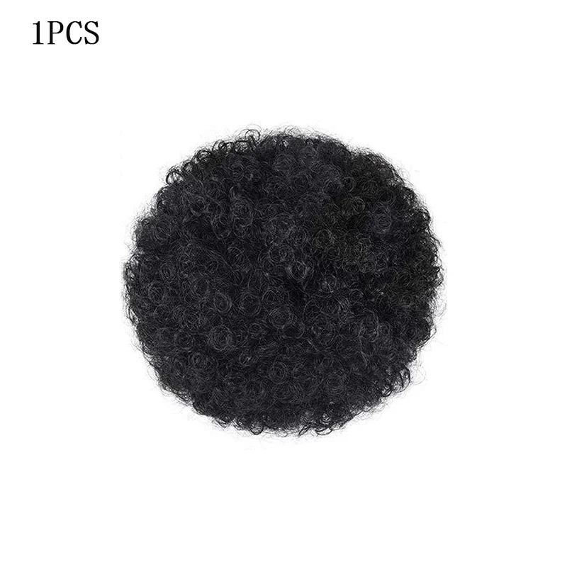 Kids Hair Puff Natural Black Human Hair Afro Puff Drawstring Ponytail for Girls Black Women 4-calowe perwersyjne kręcone włosy Updo Chigno