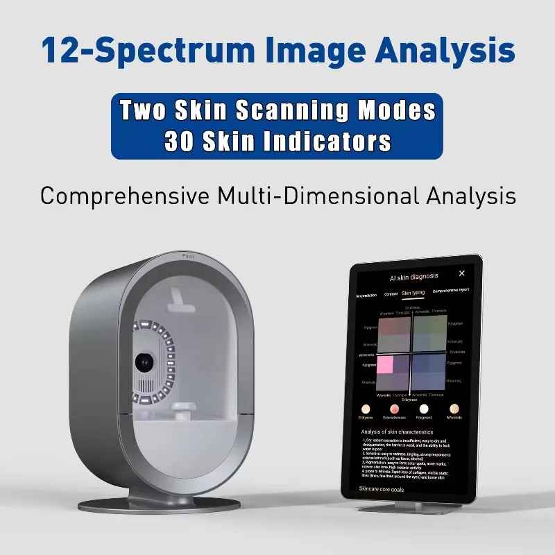 Portable 3D Skin Analyzer Enhanced Facial Scanner for Wrinkle Pigmentation Test US Small Portable Machine for Diagnostic Use