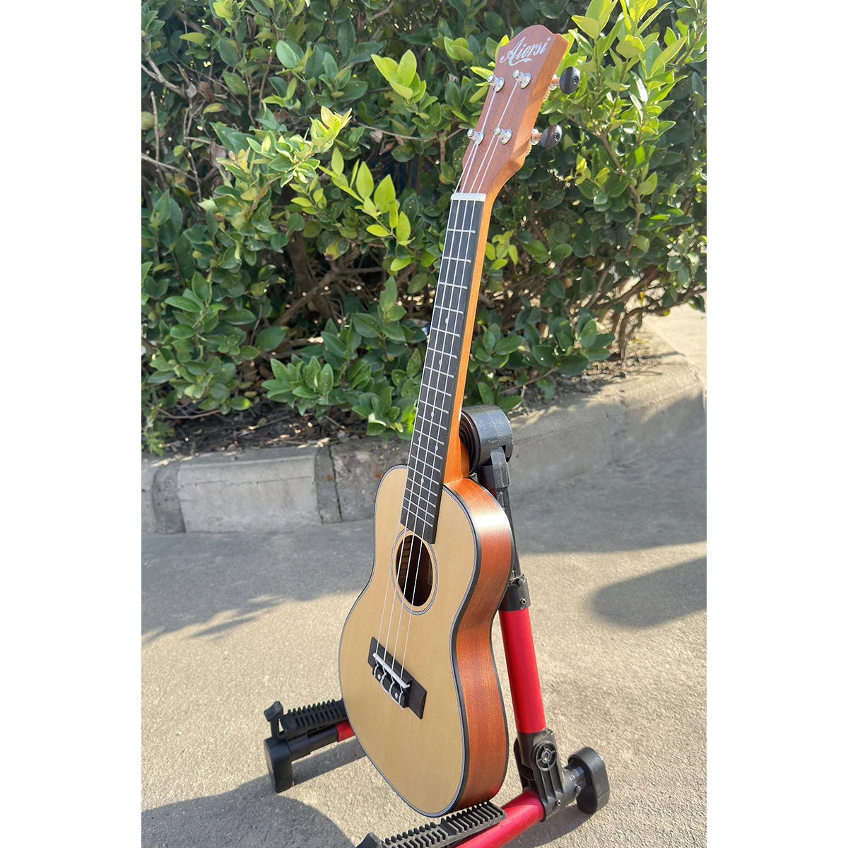 Concert Ukulele Mahogany Thin Slim String Instrument Guitar 24 Inch For Beginner Player Music Hobbyist