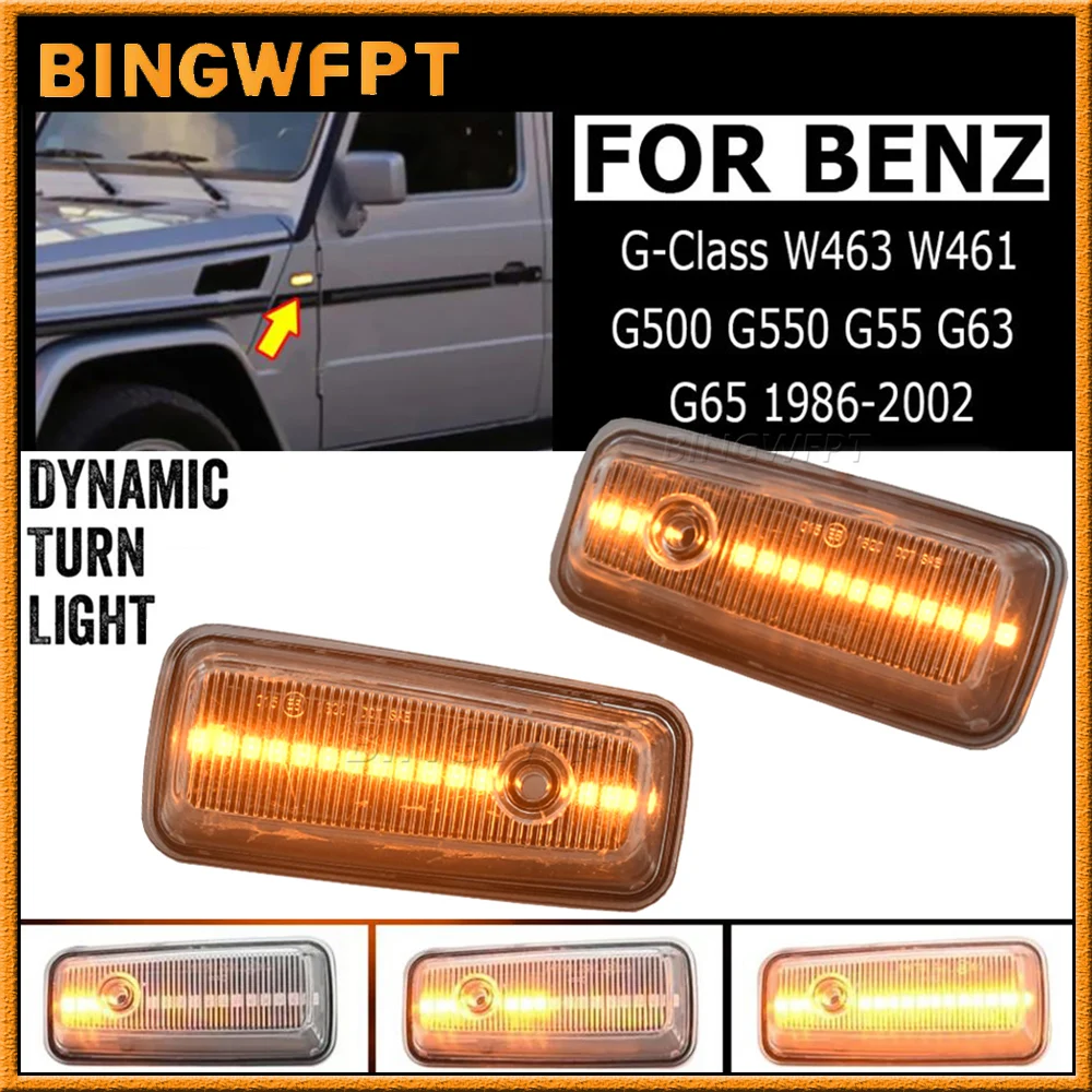 

Динамический светодиодный боковой габаритный поворотник, повторитель указателя поворота для Mercedes-Benz G-Class W463 W461 G500 G550 G55 G63 G65