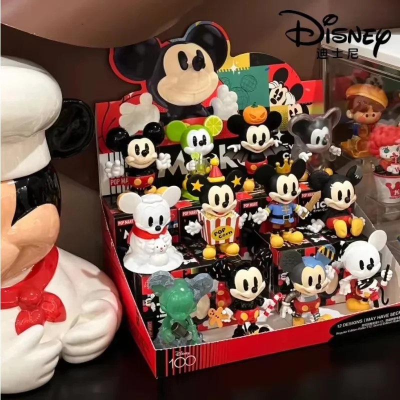 Genuine Disney Mickey Mouse Blind Box Curious Boundless Series Mysterious Surprise Box Figure 100th Anniversary Kawaii Gift