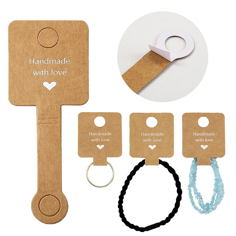 [YU][YU]50pcs Self Adhesive Bracelet Display Card Jewelry Holder Paperboard Pouch for Small Business Packaging Material Supplies