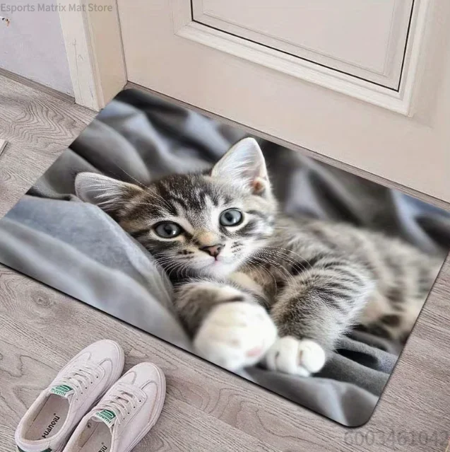 Heart‑Shaped Cute Panda Soft Floor Mat Non‑slip Decor Carpet For Entrance Kitchen Bathroom Bedroom Living Room