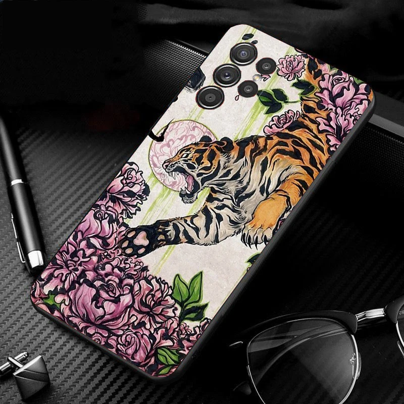 

Japanese tiger Art Phone Case For Samsung Galaxy S25 S24 S23 S22 Ultra S24 S23 S22 S21 Plus S25 Edge S24 S20 FE