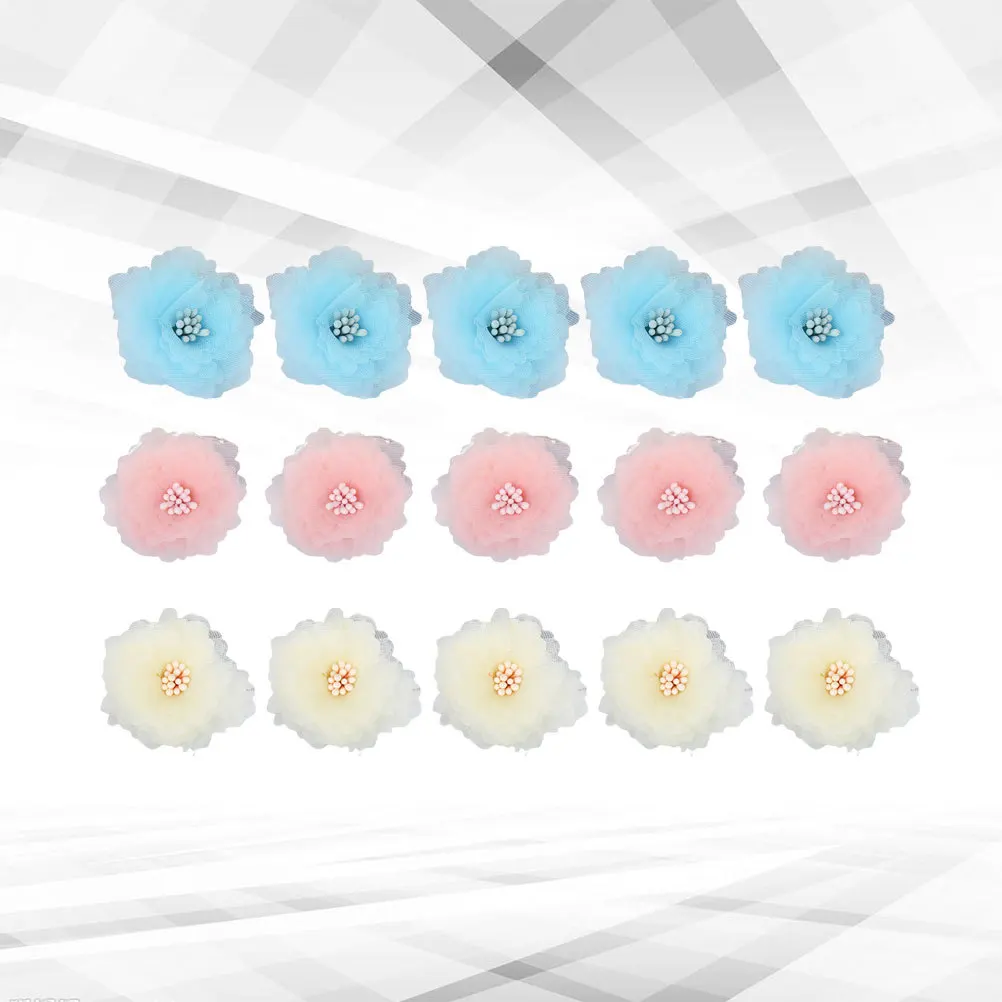 

15pcs Diy Decorative Fabric Flowers Yarn Craft For Clothes Decoration Sewing Patch Accessories Cloth Flower Handicraft