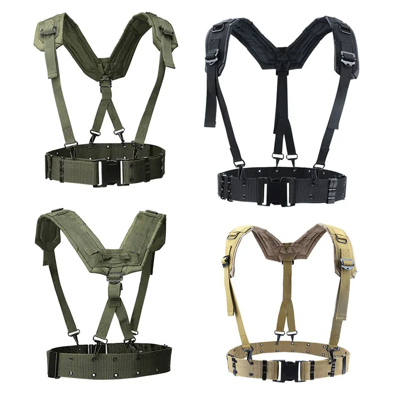 Outdoor Tactical Belt CS Combat Belts Hunting Accessorios Y Belt Girdle Shoulder Chest Strap