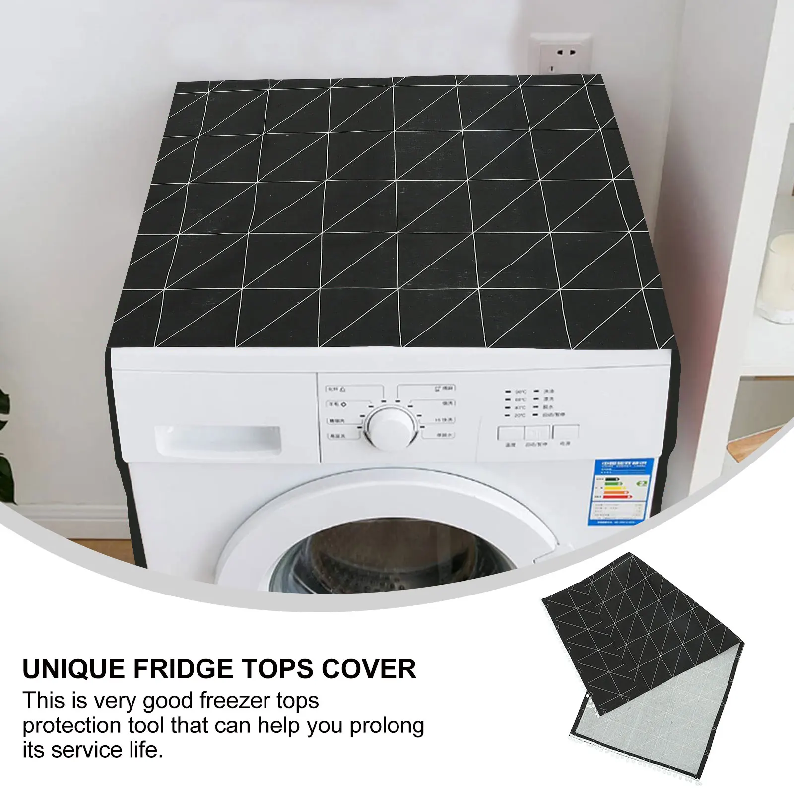 

1Pcs Fridge Tops Cotton Cover Heavy-Duty Washable Protector for Refrigerator and Washer Anti-Dust Waterproof Long-Lasting