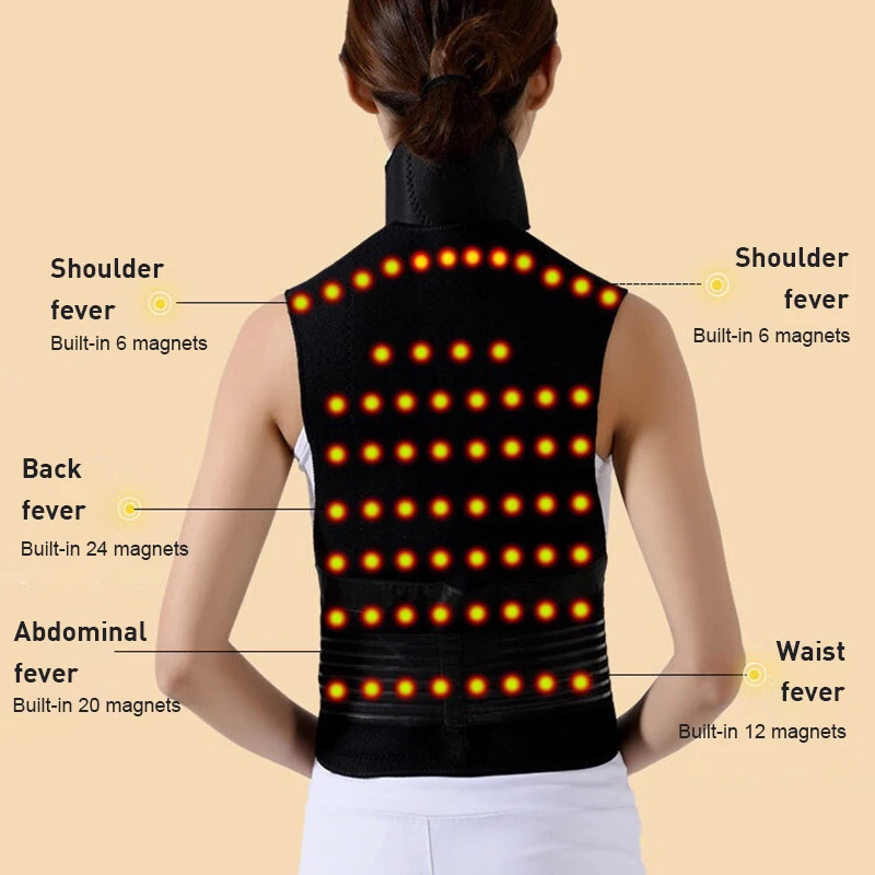 Winter Heated Vest Tourmaline Self Heating Warm Shoulder Pad Magnetic Therapy Waist Back Shoulder Posture Corrector Pain Relief