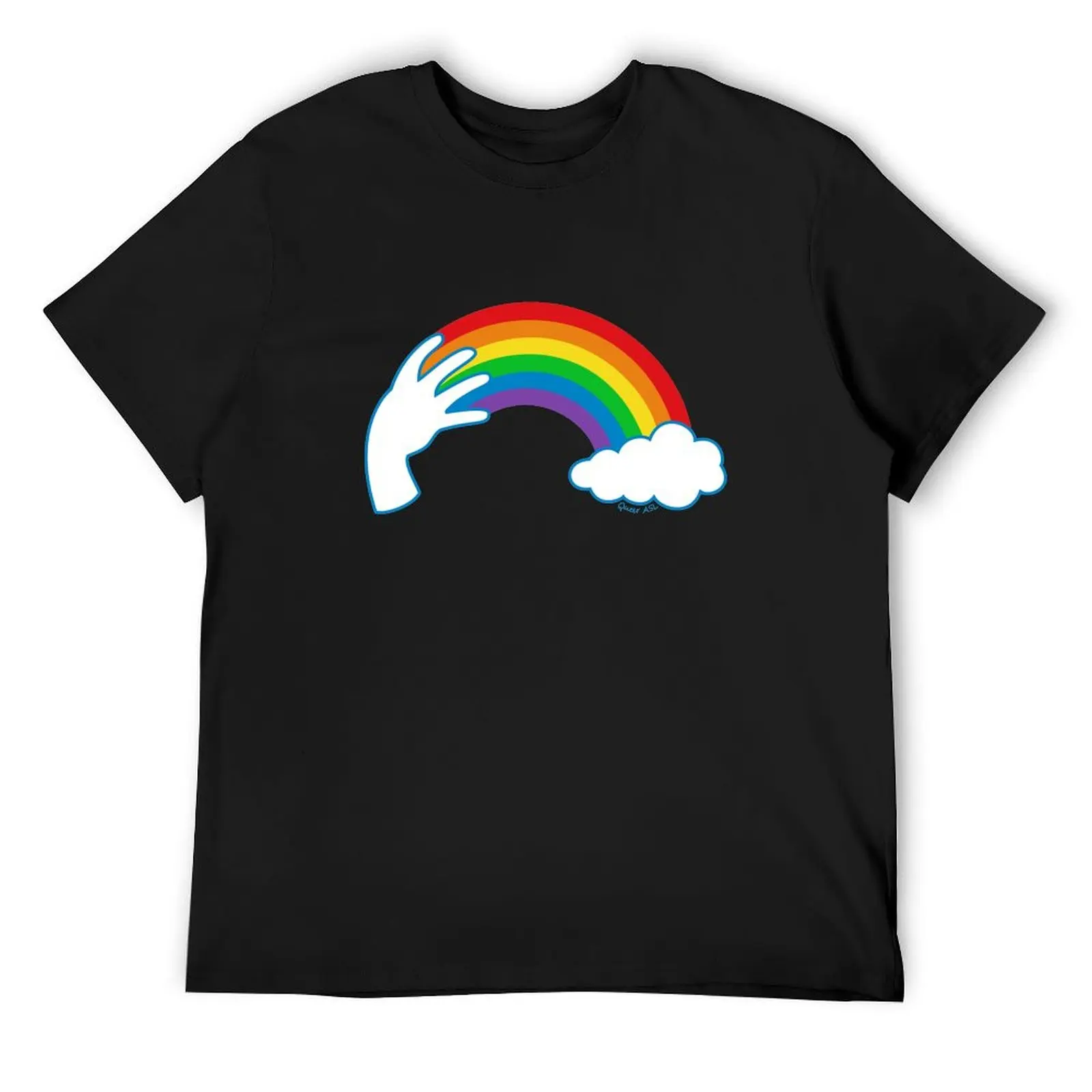 Queer ASL Rainbow - different shirt placements & options T-Shirt graphics anime stuff street wear mens graphic t-shirts hip hop