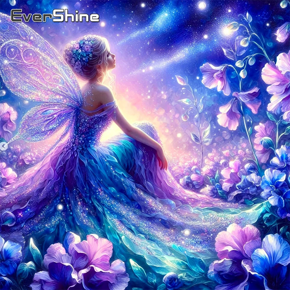 Evershine Diamant-Stickerei Porträt Neuerscheinung Mosaik-Elfen-Bild aus Strass-Malerei Mädchen DIY Kunst Handgemachtes Geschenk