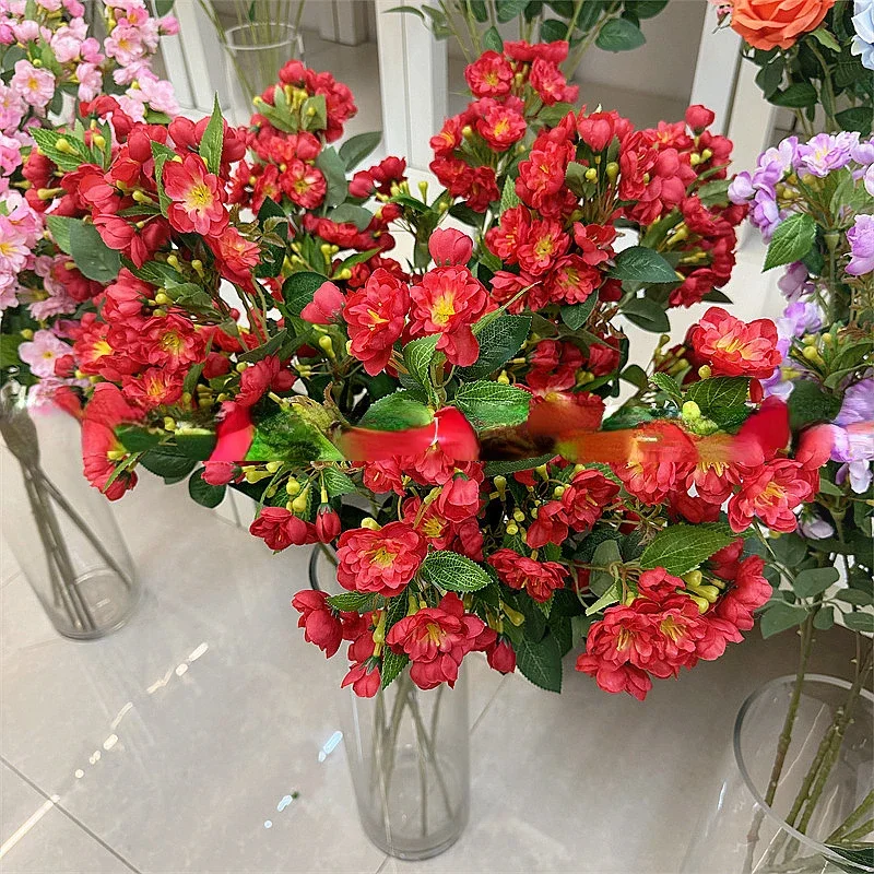 cross-border  Camellia Blossoms, Long Branches, Begonia Flowers, Artificial Flowers, Wedding Hall Scenery, Flower Arrangement,