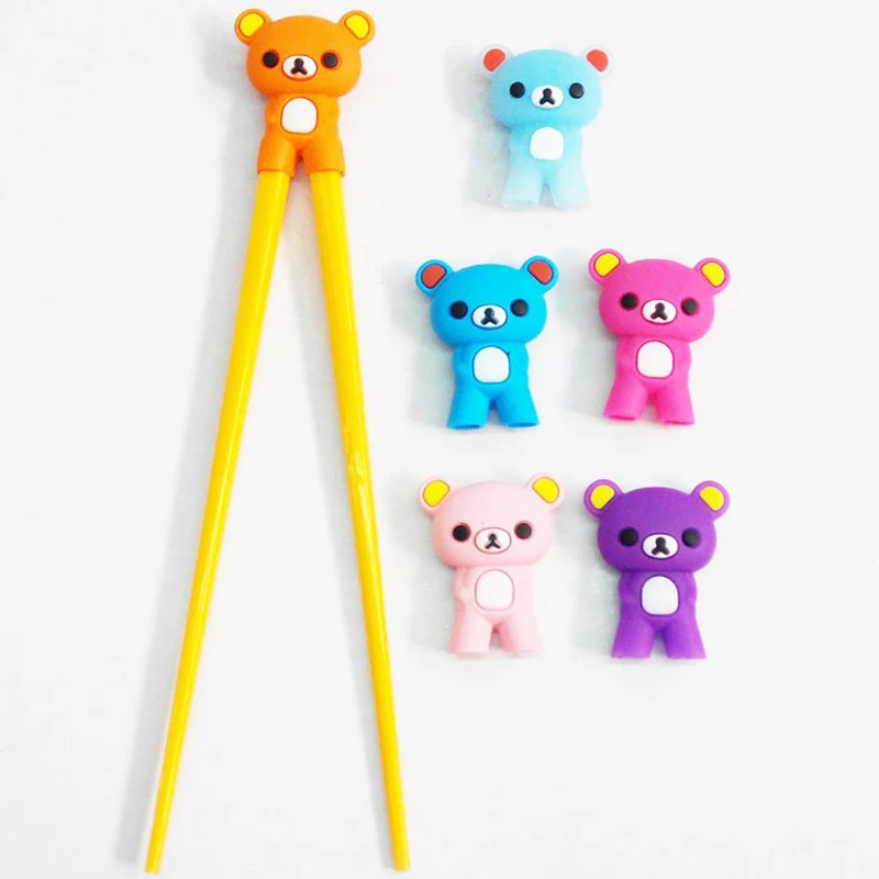 1pc Cute Bear Kids Chopsticks Toddler Training Chopsticks for Kids Aids Sushi Chopsticks Learning Kids Wand KZ007