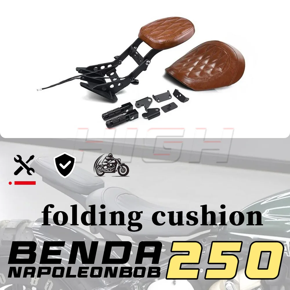 For BENDA NAPOLEON BOB 250 Motorcycle Foldable Rear Passenger Seat Retro Hidden Cushion Modified Accessories
