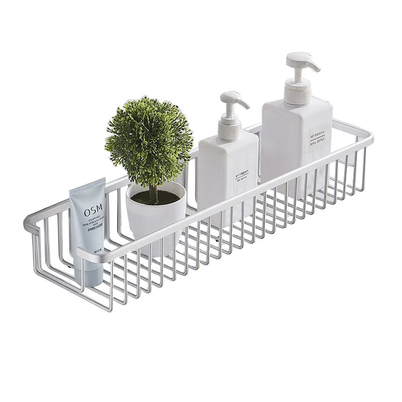 

Алюминиевая корзина для хранения в ванной комнате, белая/черная полка для хранения без гвоздей, туалета и душа, настенная полка для ванной комнаты