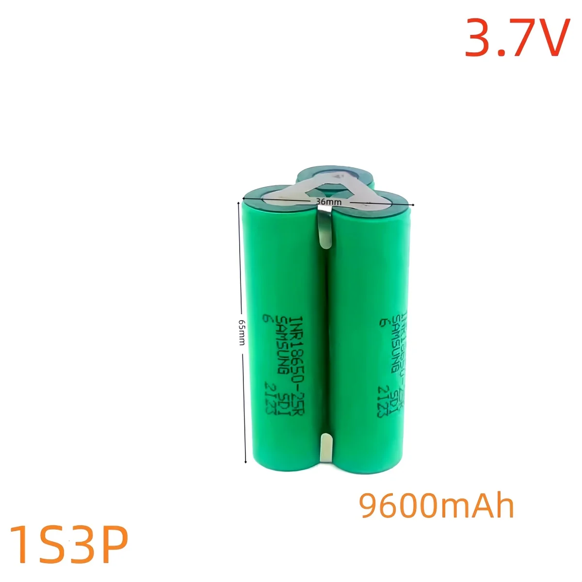 18650 25R lithium battery pack, 1S3P-3.7V, 2S2P-7.4V, 3S2P-12.6V, 4S2P-16.8V, 5S2P-21V. Suitable for screwdrivers, etc