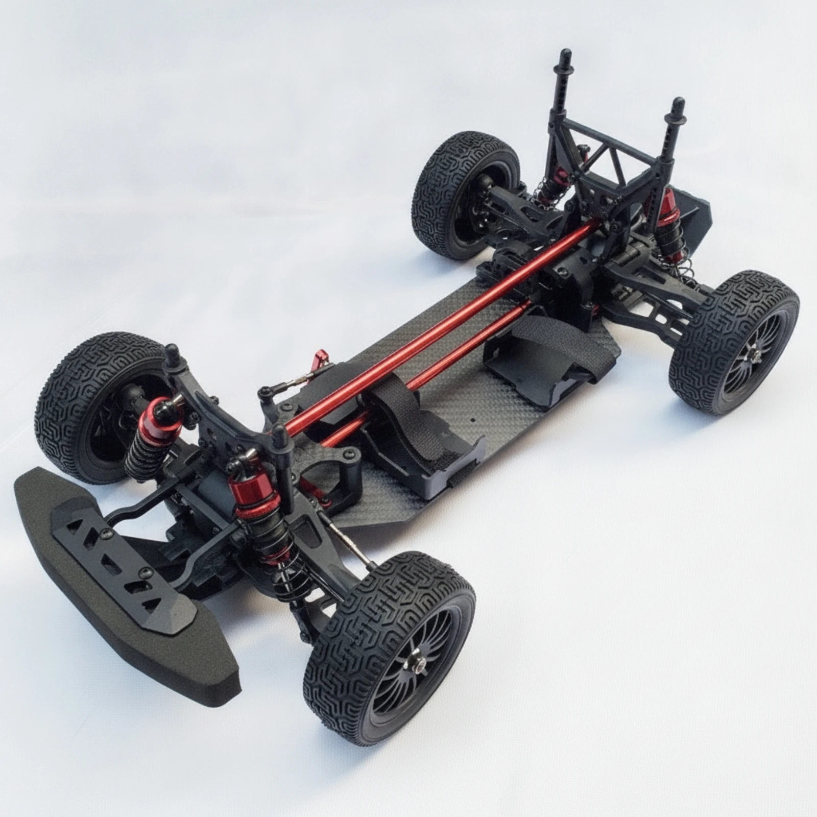 RC Car Chassis with Carbon Fiber Plate Metal Rally Chassis Adjustable Slim for Hobbyists