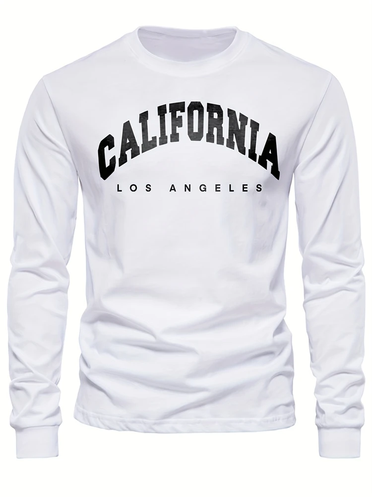 Los Angeles City Long Sleeve Men's Women's Fashion Loose Letter Printed T-Shirt Hipster Sweatshirt Fashion Pullover Couple's