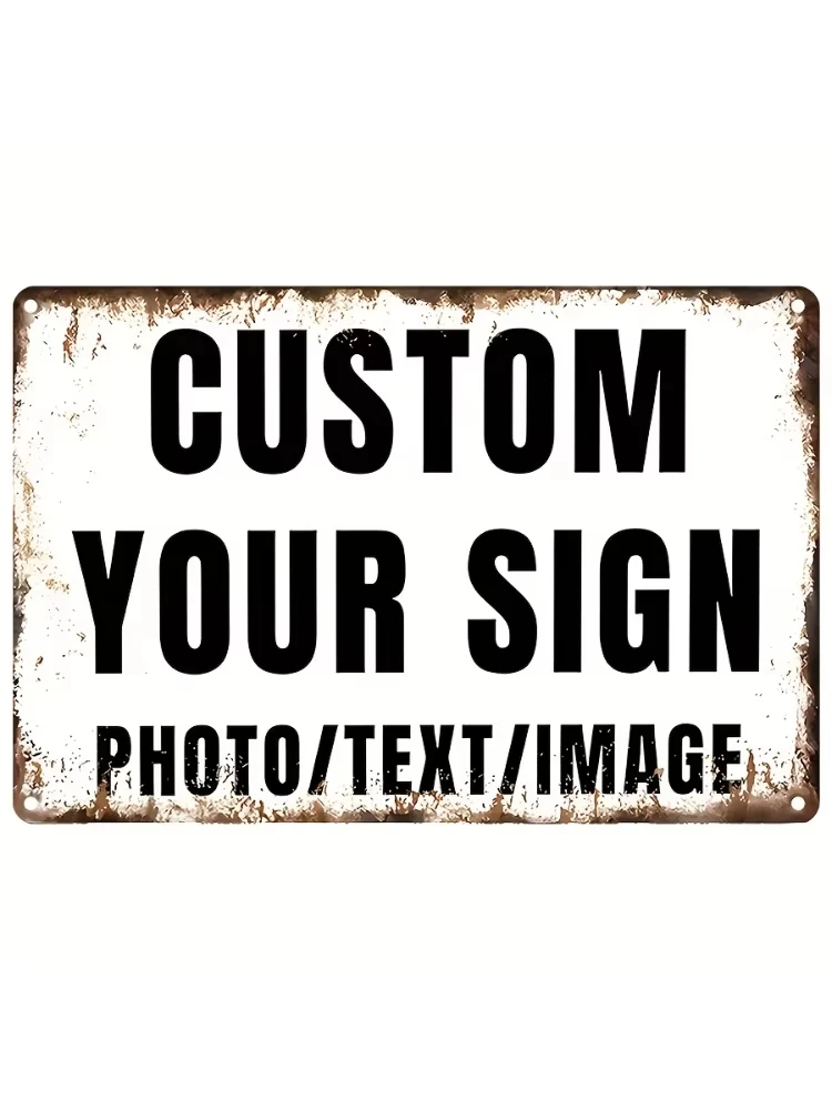 Retro Style Custom Metal Tin Painting Upload Personal Pet Photos Printed Rustproof Wall Sign Home Bar Balcony Art Decor Accessor image 6