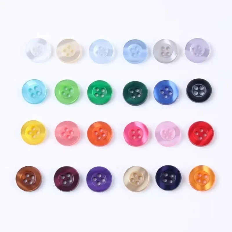 10pcs Gradient Color Resin 4 Holes Buttons Sewing Accessories DIY Clothing Coat Suit Sweater Button 11.5mm