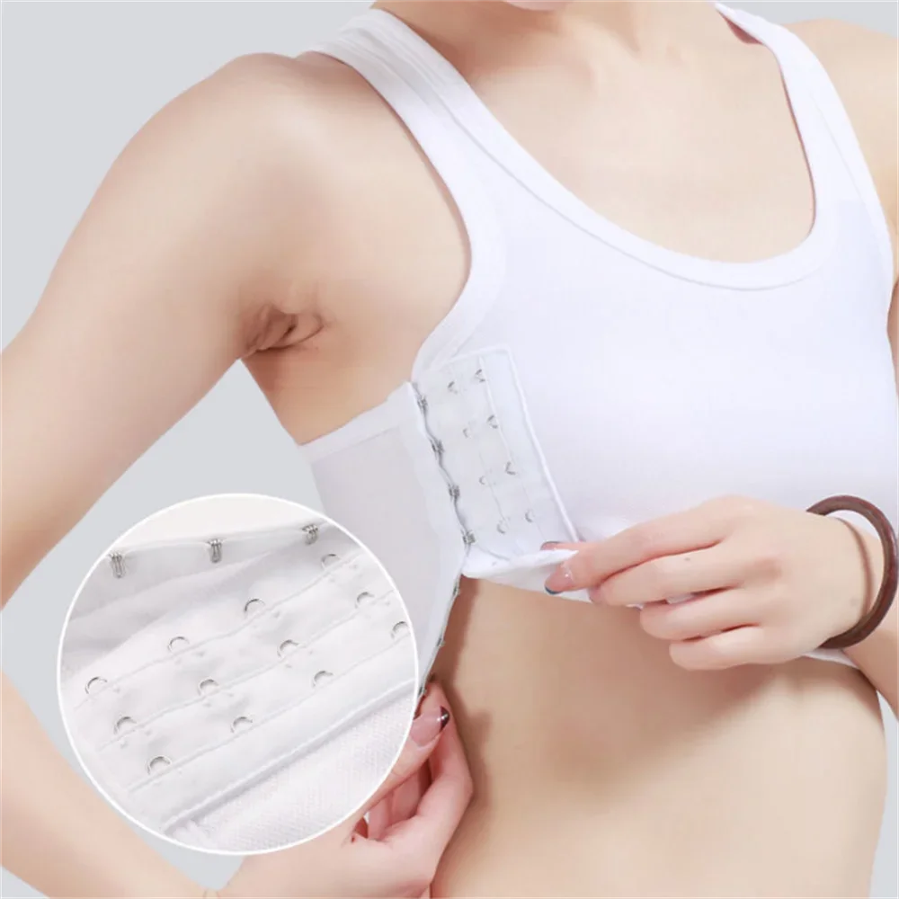 Women Breathable Chest Breast Binder Side Buckle Short Vest Tops Chest Binder Underwear Tank Tops Wireless Chest Wrap Bandage