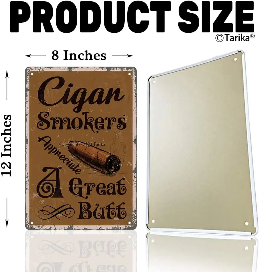 Cigar Smokers Appreciate A Great Butt Funny Sarcastic Tin Sign Wall Decor For Man Cave Bar Cigar Lounge Club Smoking