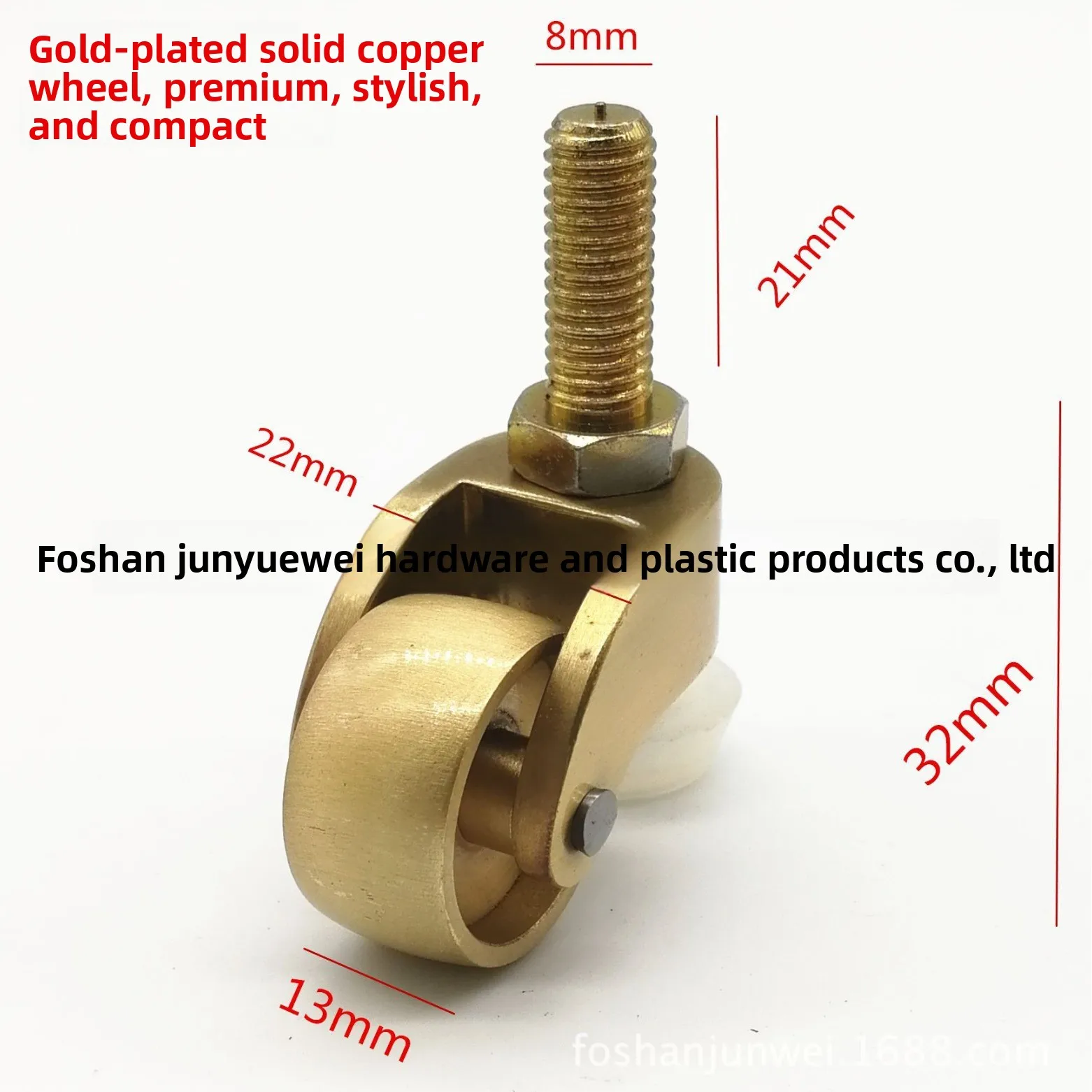 Inch Polished Brass Quiet Furniture Caster Wheel Antique Gold Swivel Roller Piano Chair Sofa Table Small Cart Repair Mm Diameter