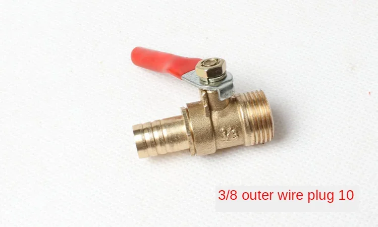 Brass Barbed ball valve 4-12 Hose Barb 1/8\'\' 1/2\'\' 1/4\'\' Male Thread Connector Joint Copper Pipe Fitting Coupler Adapter