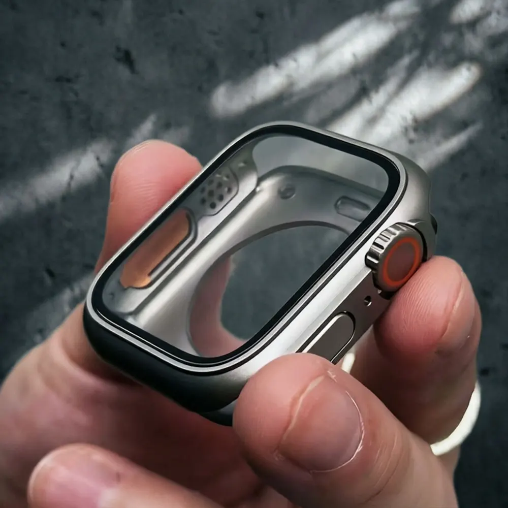 Screen Protector for Apple Watch Case 45mm 44mm 40mm 41mm Change To Ultra Tempered Glass Cover for iWatch 11 10 9 8 7 6 5 4 SE