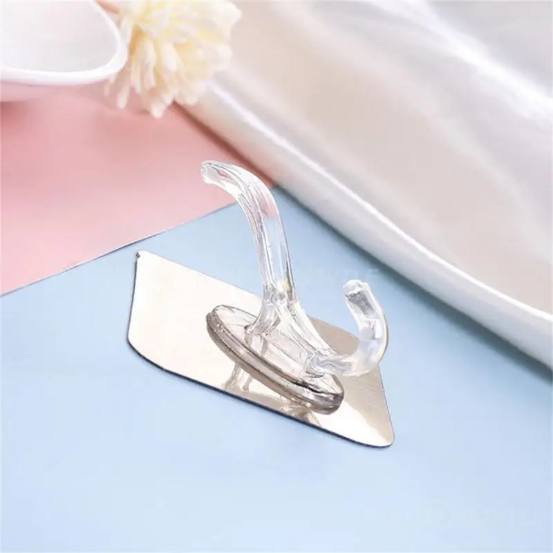 Wall Hooks Non-marking Self Adhesive Transparent Towel Hooks Load-bearing Hooks Household Storage Hook Door Wall Storage Hangers