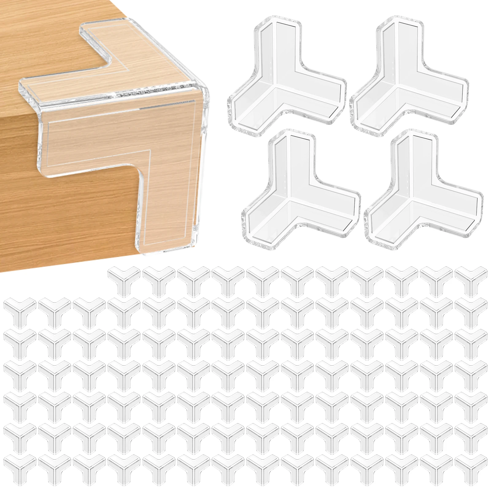 

100/24 шт. угловая защита, прозрачные защитные уголки для стола из ПВХ, самоклеящиеся защитные уголки для мебели, защитные чехлы для безопасности детей