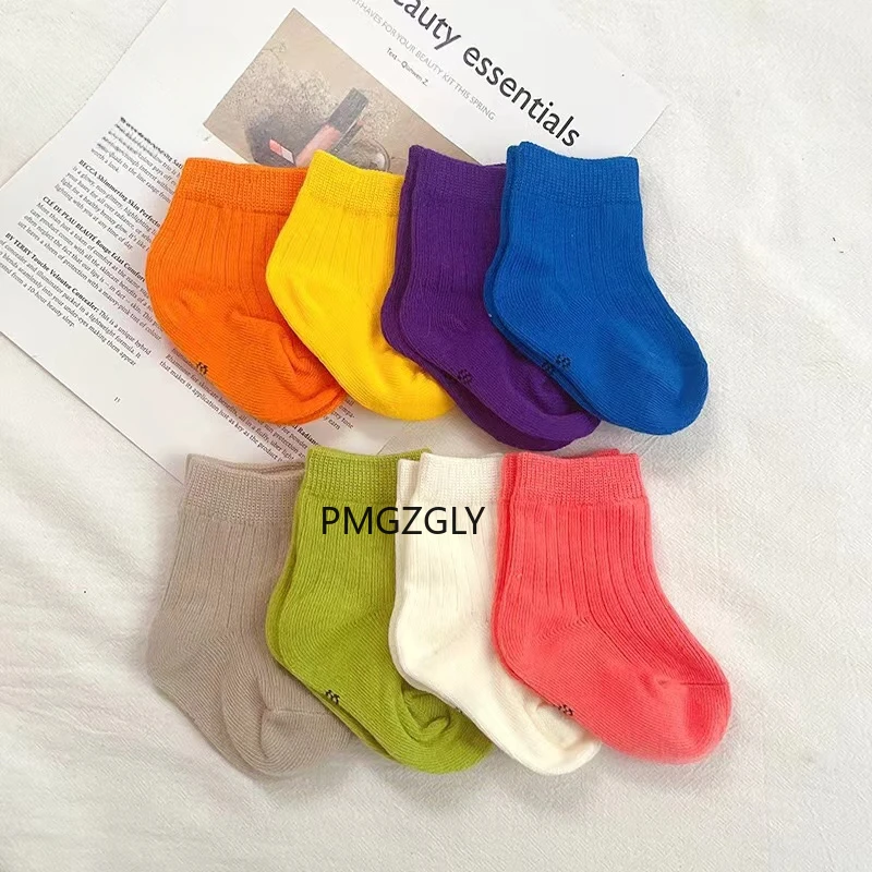 Baby Socks Soft Cotton Candy Color  Kids Boy Girl Breathable Middle Tube Socks Toddler Infant Casual Elastic Socks