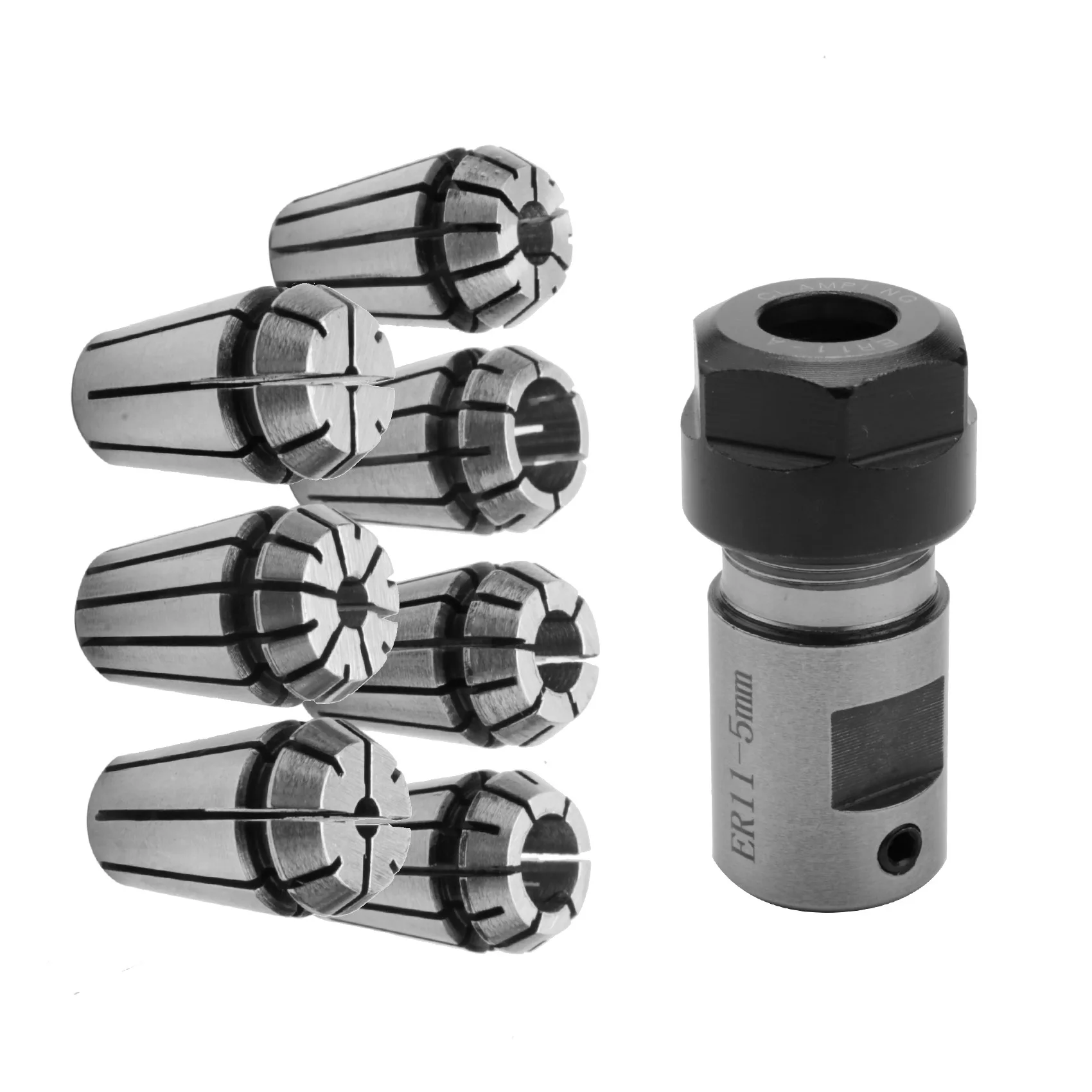 AT29-7Pcs ER11 1-7Mm Spring Collets With ER11A 5Mm Motor Shaft Holder Extension Rod