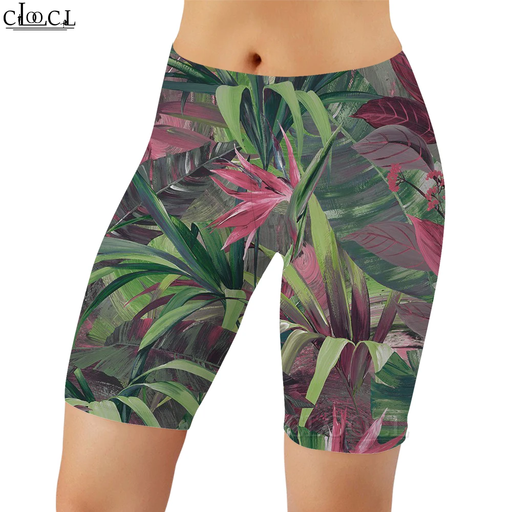 CLOOCL Women Legging Tropical Plants 3D Printed Casual Shorts for Female Gym Workout Sports Push-up Leggings Fashion Sportswear