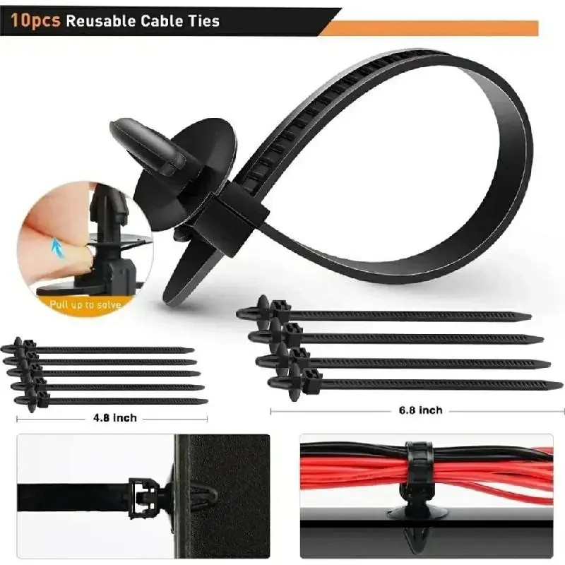 Car Fixed Clip And Door Decoration Clip Kit - Car Push Fixed Clip Car Plastic Door Decoration Clip Kit 10 Cable Tie General