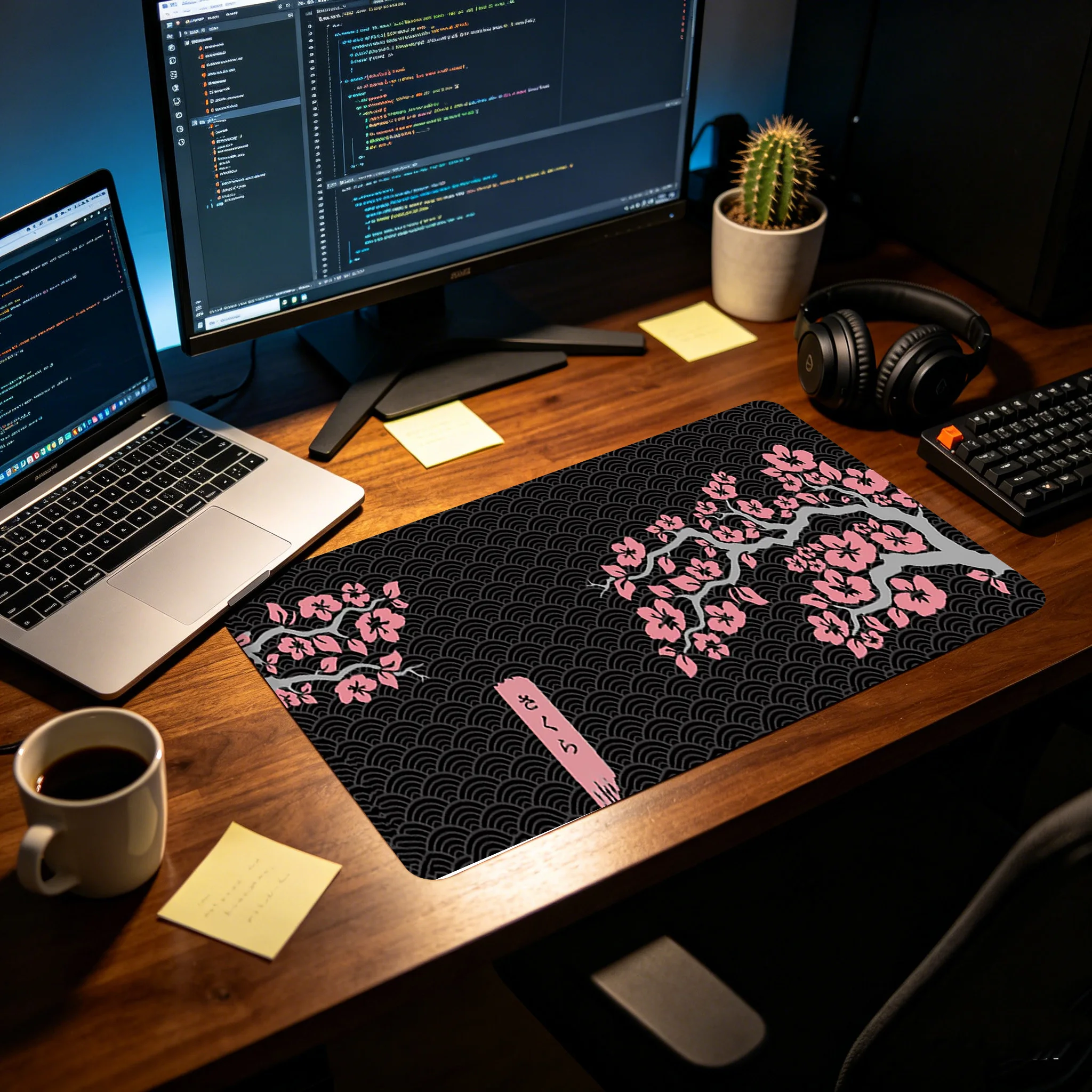 Large Gaming MousePad Sakura Scenery Mouse Pad Anti-Slip Rubber Keyboard pads Durable Thick Seam Edge Suitable Office Desk Mats