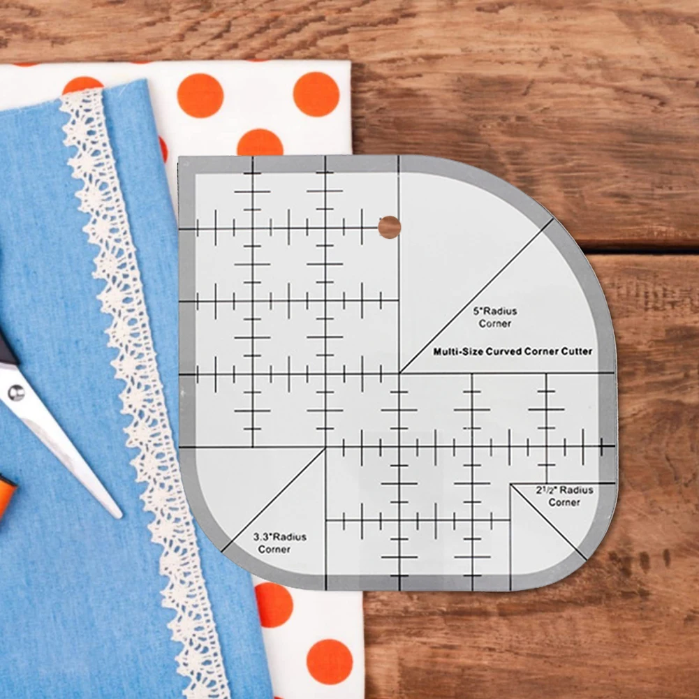 مسطرة قطع الزوايا المنحنية غير القابلة للانزلاق مصنوعة من الأكريليك، قوالب الخياطة، إكسسوارات الخياطة، مسطرة متعددة الوظائف #2