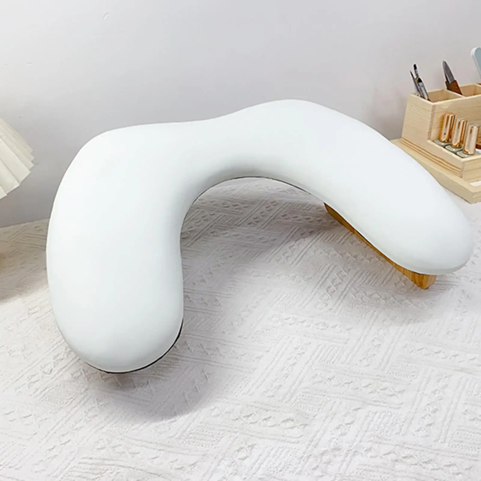 Nail Arm Rest Cushion, Hand Rest Cushion Wooden Base Built in Sponge Stand Pad Nail Art Hand Pillow for Women Manicurist Salon