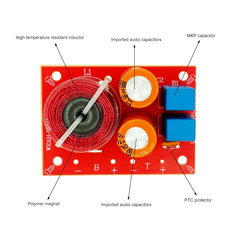 80W 2 Ways Car Audio Crossover Board Treble Bass Frequency Divider Speaker Portable Audio Speaker Accessories