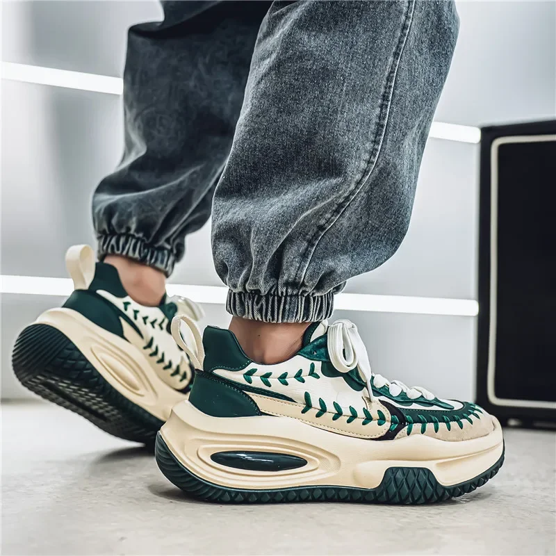 Men\'s Sneakers Thick Bottom Casual Sneaker Shoes for Men Wear-resistant Apring and Autumn Soft and Comfortable Fashion Non-Slip