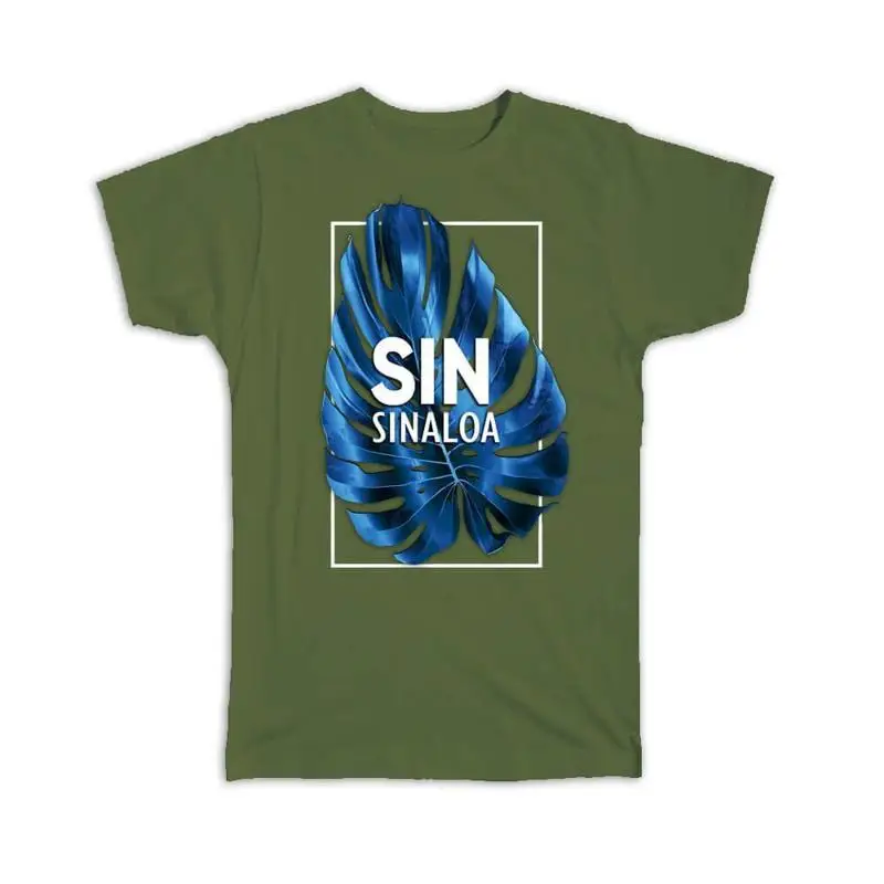 

T Shirt SIN Sinaloa Mexico Blue Leaf Mexican Expat Country