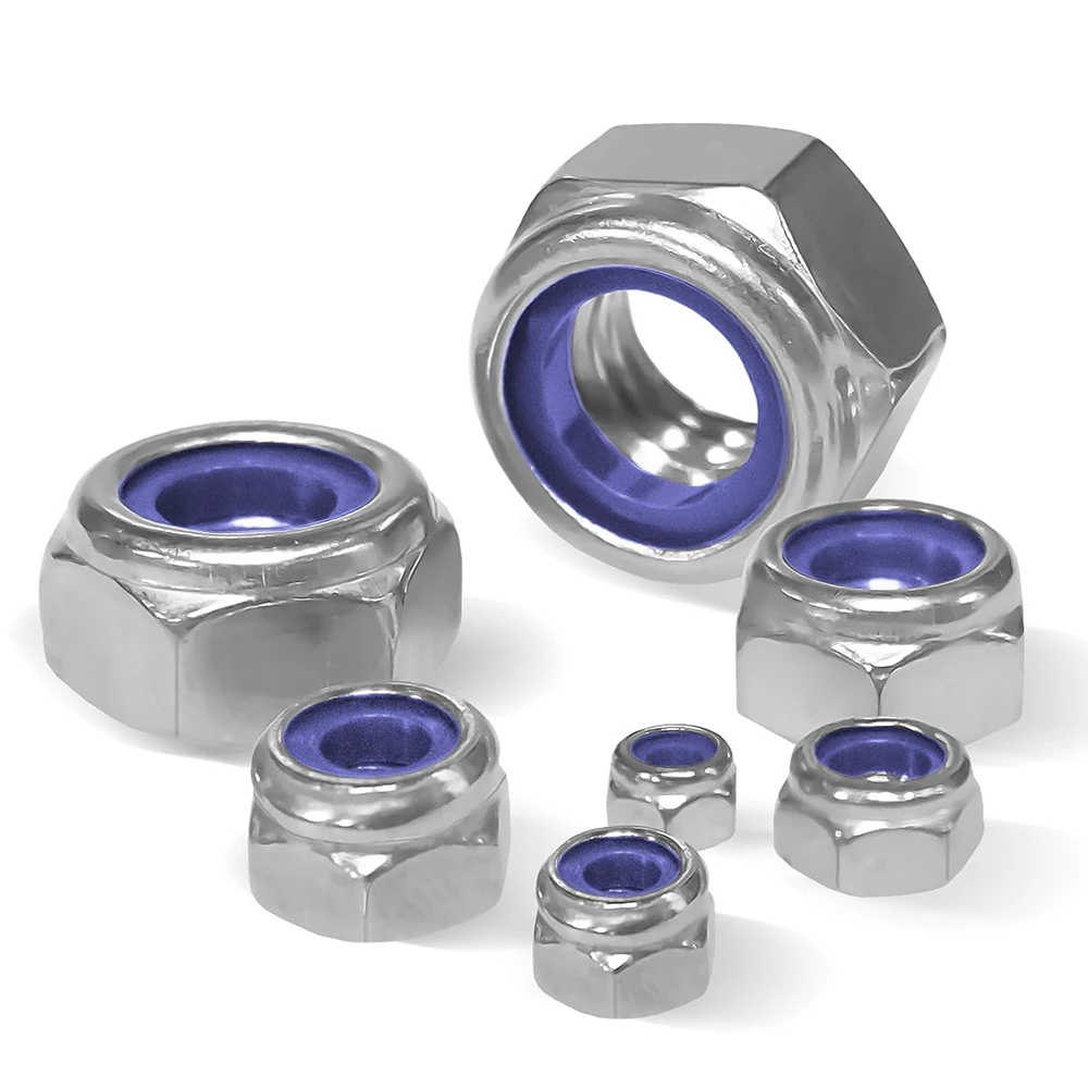 165/170pcs M3-M8 anti-slip hex nuts, full-thread anti-lock, 8-grade, safety-locking, for industrial/construction/electronics/aut