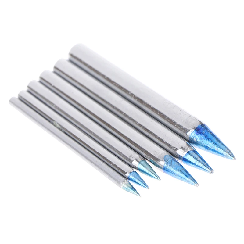 External Heat Soldering Iron Lead-Free Station Solder Tools Soldering Iron Tips Blue Pointed Welding Tips 30/40/60/80/100/150W