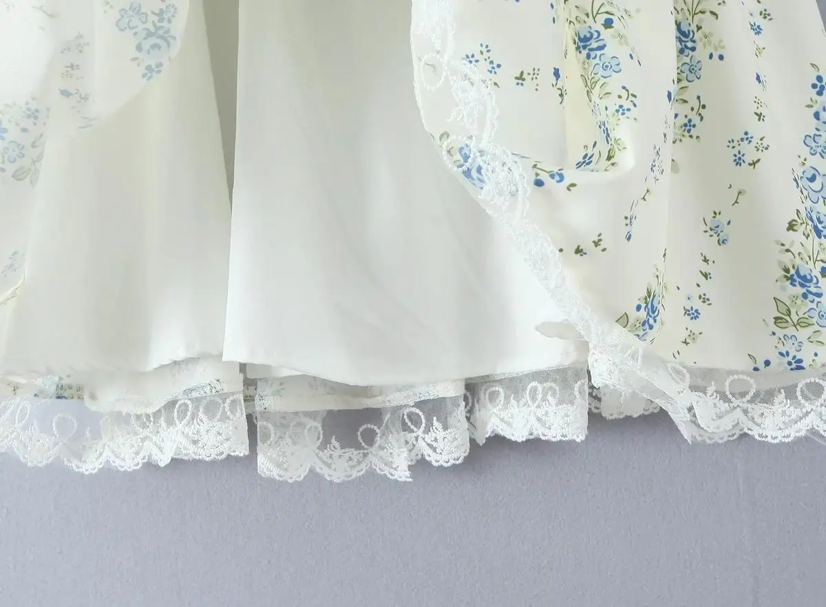 女性ストラップスパゲッティストラップ花柄ドレス夏のレーススプライシングスリム A ラインミニドレスパーティー