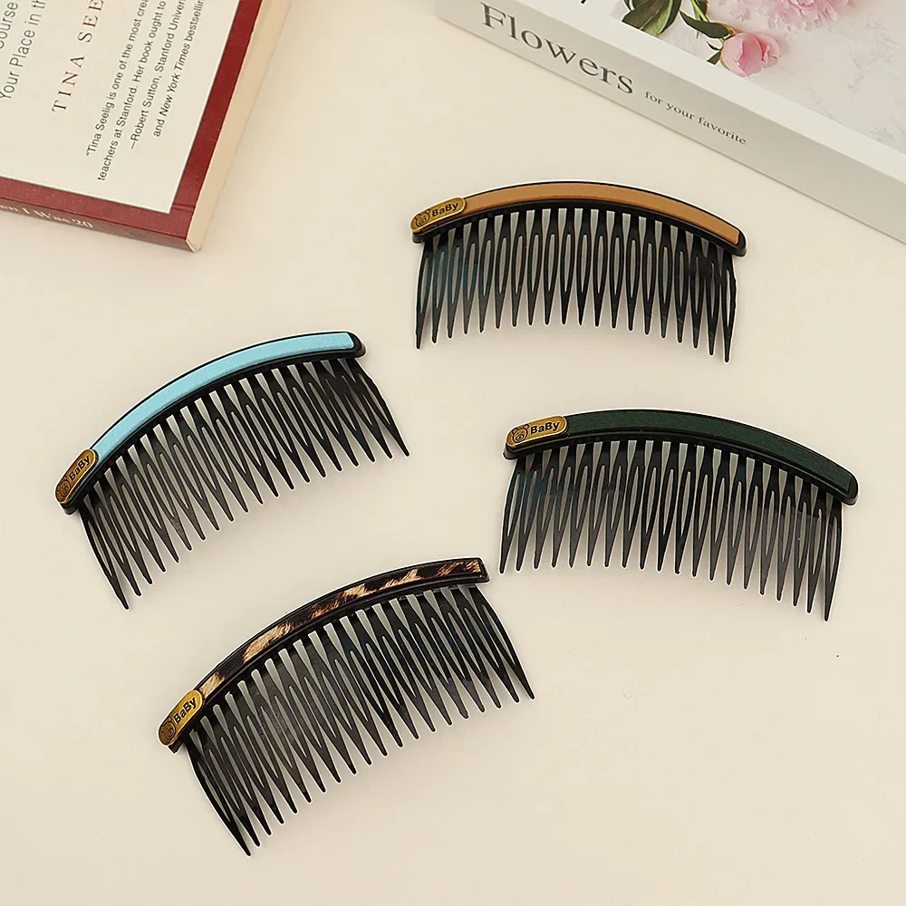 Women Side Bangs Hair Combs Hair Clips Simple Leather Back of The Head Hairpin Headwear Girls Hair Accessories