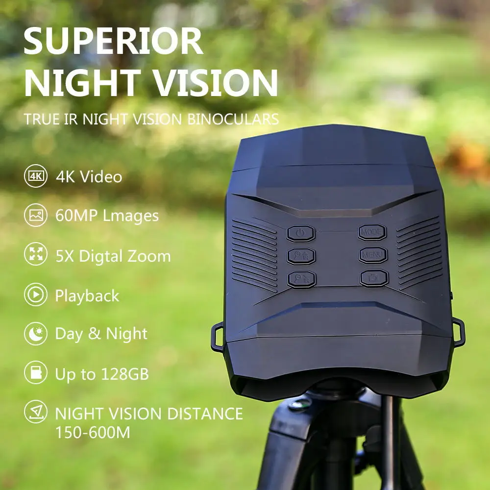 4K 1080P HD Monocular Night Vision Device 6X Digital Light Zoom Day Night Dual Use Darkness 600m Hunting Telescope Outdoor