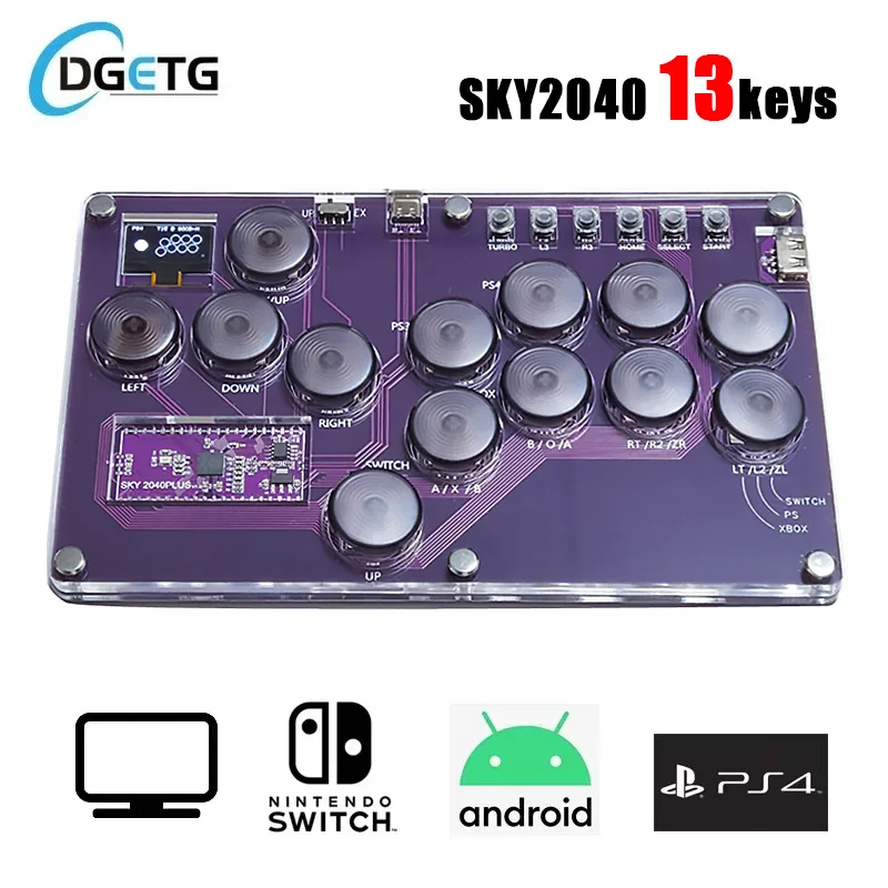 

HITBOX Street Fighter Covers SOCD 6 Custom Game PS5 Raspberry Pi Axis SKY2040 Fighting Keyboard For PC/PS4/PS3/PC/ Switch Durabl