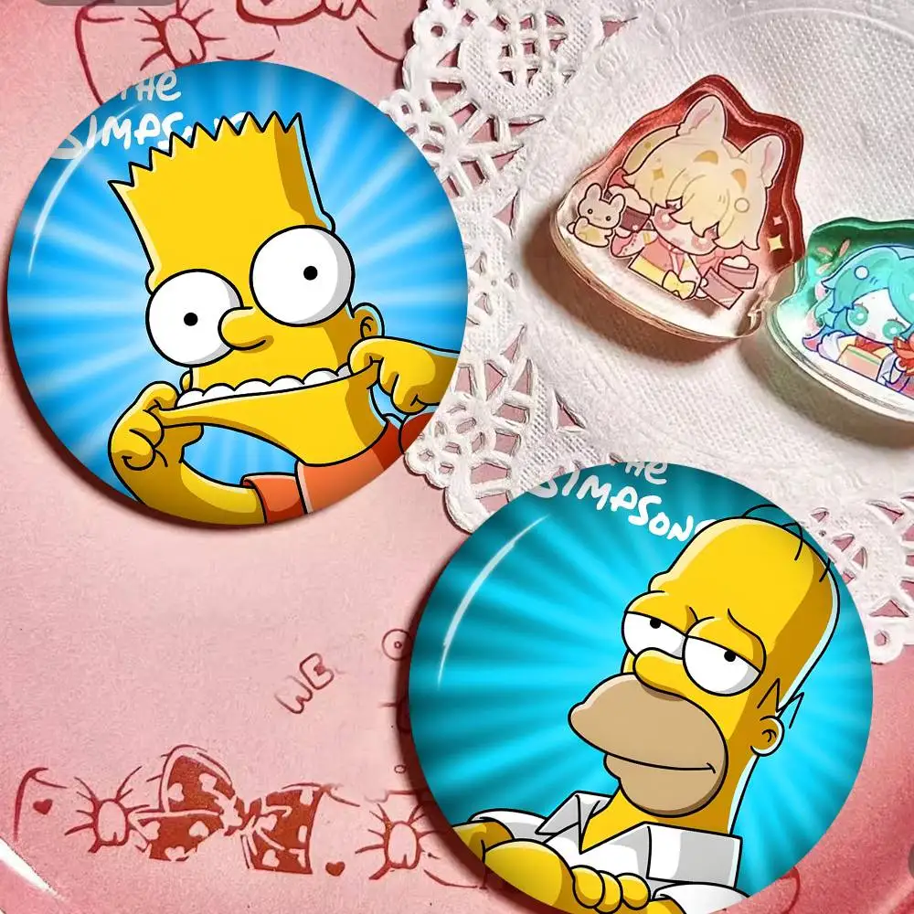 Amine S-Simpsons Classic Movie Creative Tinplate Soft Button Pins Animal Icon Brooch Lapel Backpack Badge Accessories Pin