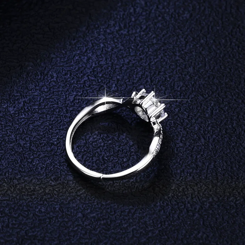 Bague en diamant Moissanite pour femme, bijoux réglables, platine PT950, amour, ins entrelacés, haute qualité